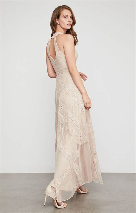 Raissa Striped Lace Halter Gown | BCBG.com | Halter gown, Dresses, Gowns