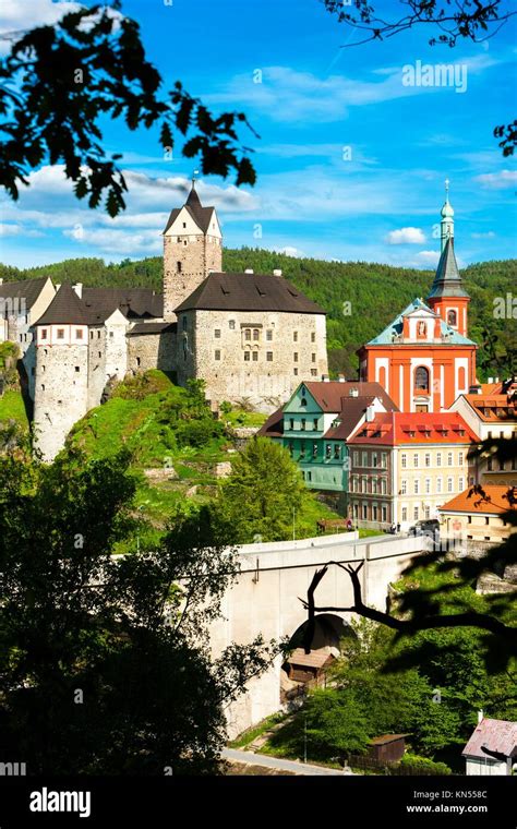 Loket Castle With Town Czech Republic Stock Photo Alamy