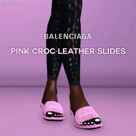 Balenciaga Pink Croc Leather Slides Sims 4 Cc Shoes Sims 4 Cc Finds