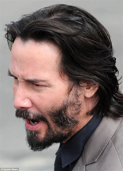 This dark mane is cropped short through the sides and back leaving the top length long enough to sweep back for a natural look and feel. Keanu Reeves displays white patch on scalp at Spirit ...