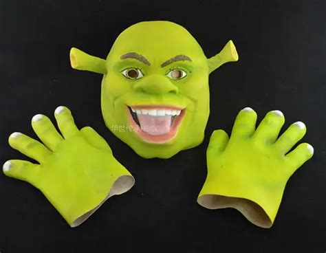 Top Grade 100 Movie Latex Green Shrek Masks Movie Cosplay Prop Adult