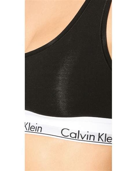 Calvin Klein Modern Cotton Bralette Black In Black Lyst