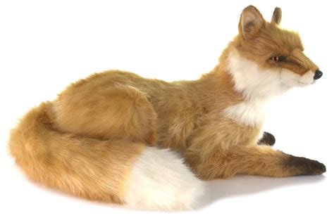 Soft Toy Fox Lying By Hansa 47cm 7498 Lincrafts