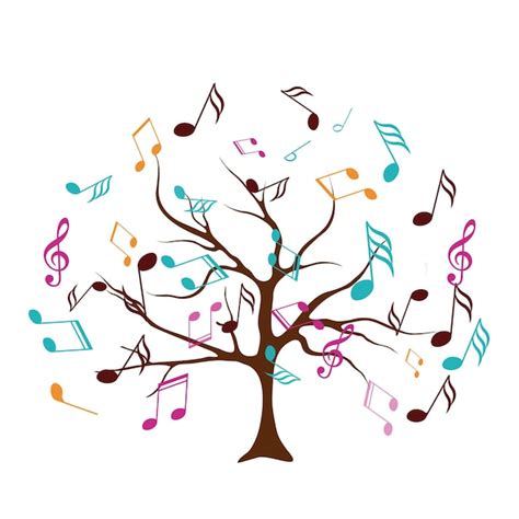 Premium Vector Vector Tree With Musical Notes