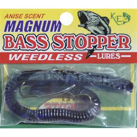 Kande Fish Lures Soft Weedless Magnum Bass Stopper Worm 3 Hook Purple