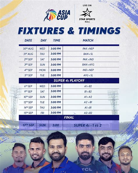Asia Cup 2023 Full Schedule And Fixture With Timings Cricsinsider