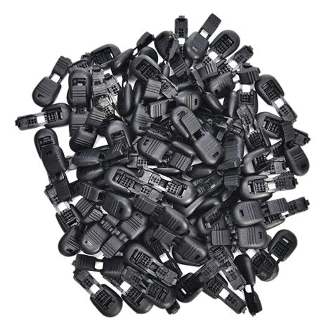 20pcs Black Plastic Zippers Pull Replacement Zipper Ends Lock Zip Clip