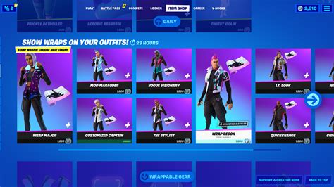 What S In The Fortnite Item Shop Today November Wrappable Outfits Are Back GameSpot