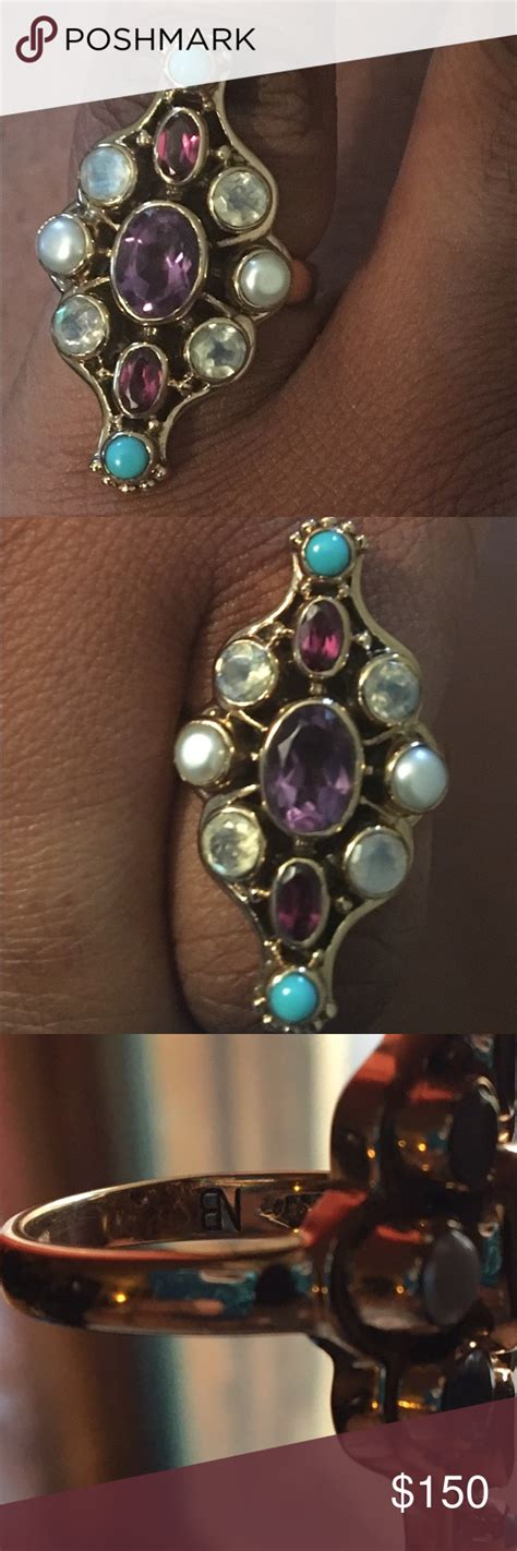 Nicky Butler Multi Gemstone Marquis Ring LNC This Beautiful Signed