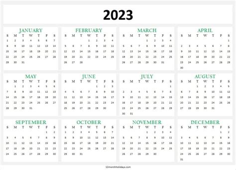 Printable Calendar January To December 2023 One Year Calendar 2023