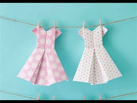 Beautiful dresses.membuat origami baju rok. How to make an origami dress - craft tutorial - YouTube