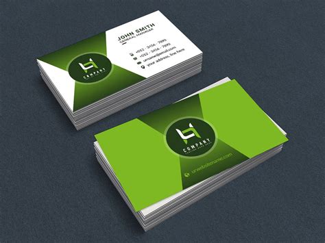 Green Corporate Business Card Template By Muhammad Ohid On Dribbble