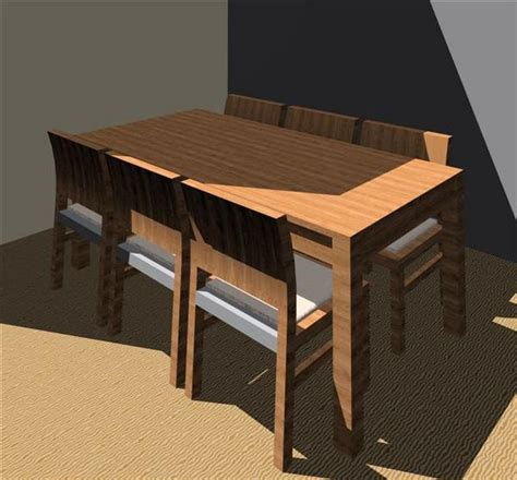 A dining table sketch with some dimensions. RevitCity.com | Object | dining table and chairs