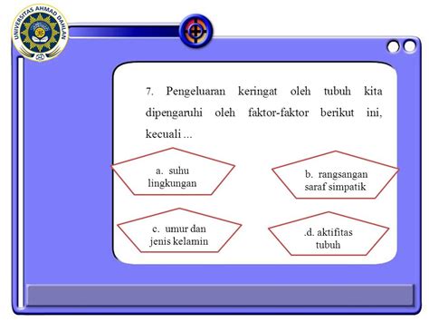 Berikut Faktor yang Tidak Turut Mempengaruhi Keluarnya Keringat Adalah