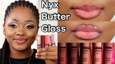 Nyx Butter Glosses New Nude Shades On Dark Skin Lip Swatches My XXX