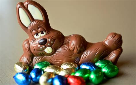 Romantic Chocolate Bunny Coloured Easter Eggs