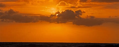 Download Wallpaper 2560x1024 Sky Sunset Clouds Sea Horizon
