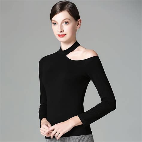 Buy Present Latin Dance Tops For Ladies Black Color Long Sleeve Shirts High