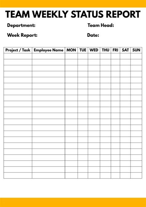 weekly status report template  letter templates
