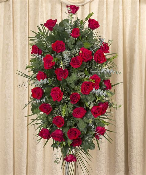 Red Rose Standing Spray Ny Funeral Flower Delivery