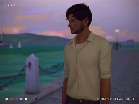 The Sims Resource Cuban Collar Shirt