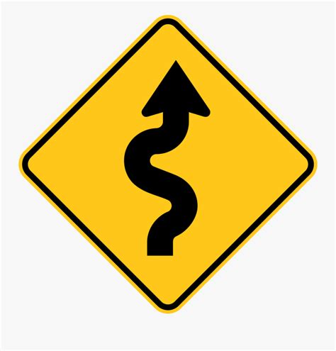 Curvy Road Ahead Sign Free Transparent Clipart Clipartkey
