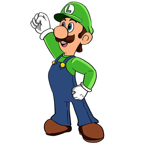 How To Draw Luigi From Super Mario With Simple Step B