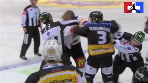 Hockey Fight Referee Gets Punched Youtube