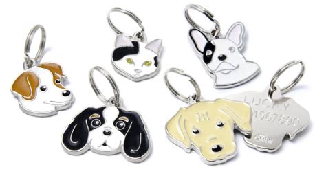 Or the pampered pooch or kitten may like a stylish engraved pet tag with sparkling swarovski crystals? engraved breed dog id tag by animal kingdom ltd ...
