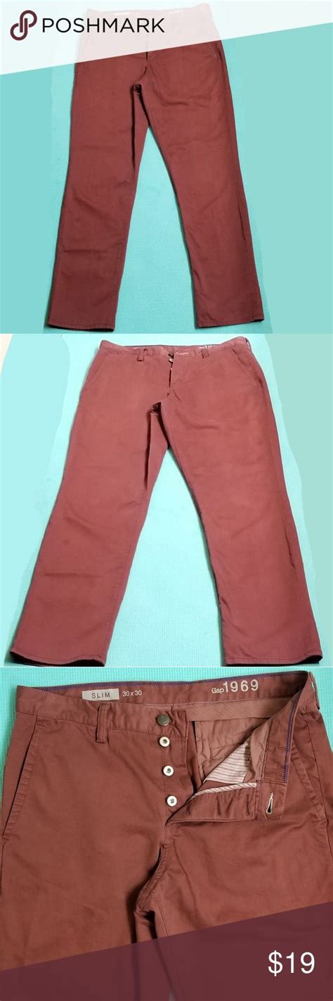 Mens Maroon Gap Pants 30 × 30 Slim Nice Maroon Gap Pants Slim Cut