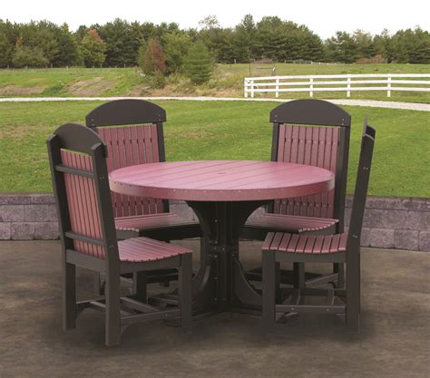 Round Table 5 Piece Patio Dining Set Recycled Patio Fine Oak Things