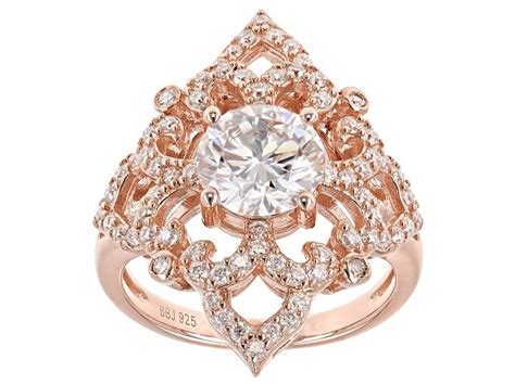 Moissanite Fire 262ctw Diamond Equivalent Weight Round 14k Rose Gold