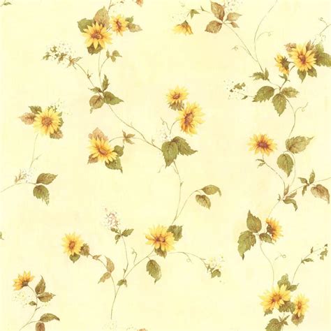 August Yellow Floral Trail Wallpaper 414 45177 The Home Depot