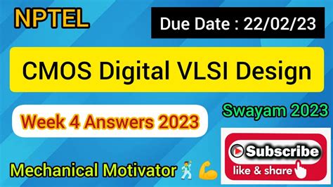 Cmos Digital Vlsi Design Week 4 Quiz Assignment 4 Solution Nptel