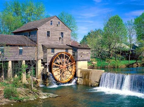 Old Grist Mill Water Wheel Colonial America Pinterest Stock