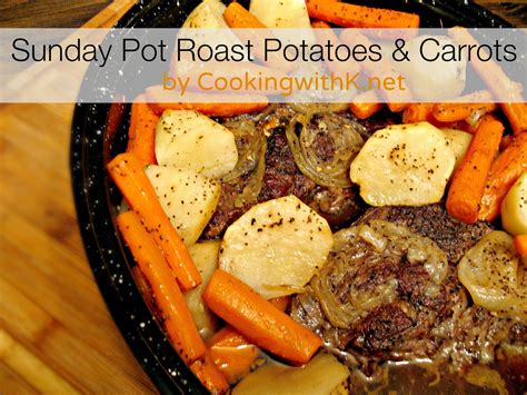 Onion, carrots, and potatoes are generally a good choice. Cooking with K: Sunday Pot Roast with Potatoes and Carrots {Granny's Recipe}