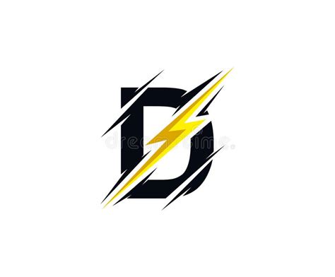 Thunder Flash D Letter Logo Icon Stock Illustration Illustration Of