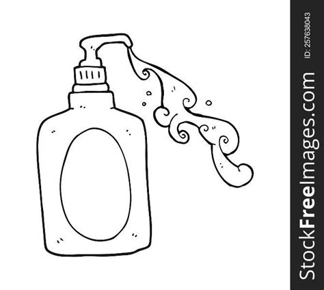 Black And White Cartoon Hand Soap Squirting Free Stock Images