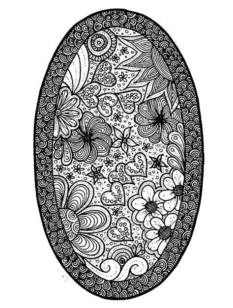 More emojis, shapes & signs coloring pages. Ovale flowers - Flowers Adult Coloring Pages