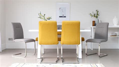 Mustard Yellow Dining Chair Yellow Fabric Dining Chair
