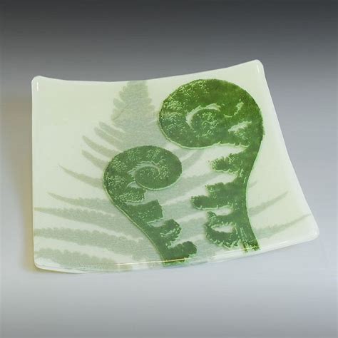 Custom Fern Platter Glass Fusion Ideas Glass Frit Painting Glass Fusing Projects