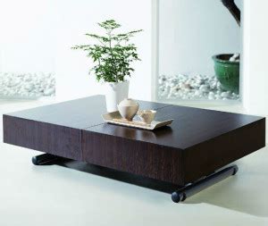 The sleek, simple lines and warm walnut finish make it easy to pair with different style aesthetics, while the deep. Space saving table - coffee table transforms into dining ...