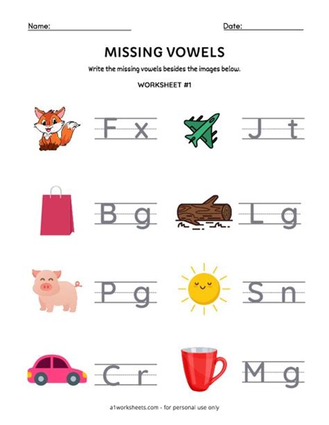 Missing Vowel Worksheets For Kindergarten The Teaching Aunt Dc9