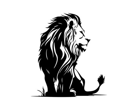 Lion King Silhouette Black Logo Animals Silhouettes Icons Hand Drawn