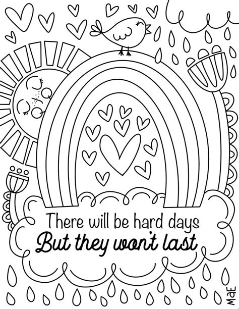 Coloring Sheet Positive Quote Happy Message Happy Quotes