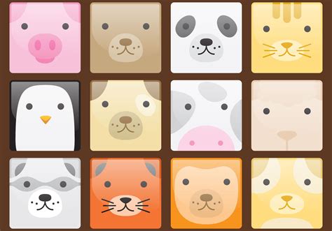 Cute Animal Avatars 96013 Vector Art At Vecteezy