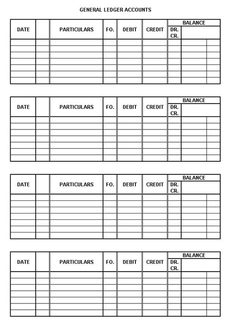 general ledger forms  ac  blank working papers