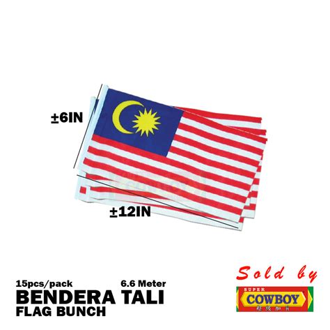 X Cm X In Bendera Bertali Malaysia Negeri Jalur Gemilang