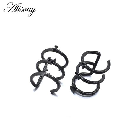 Alisouy 1pcs Fashion Fake Piercing Nose Ring Women Stainless Steel Body Clip Hoop Septum Jewelry