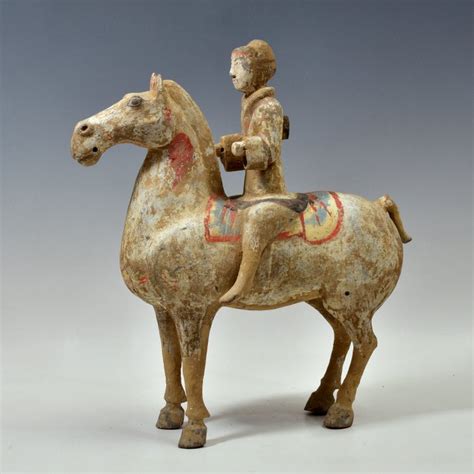 Starożytne Chiny Dynastia Han Terakota Formowany jeździec Catawiki